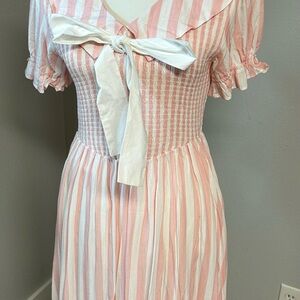 Ivy City Co Pink and White Striped Dress